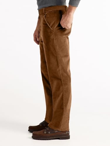 PLEPAN Mens Corduroy Pants - Classic Fit Stretch Elastic Waist Dress Pant3