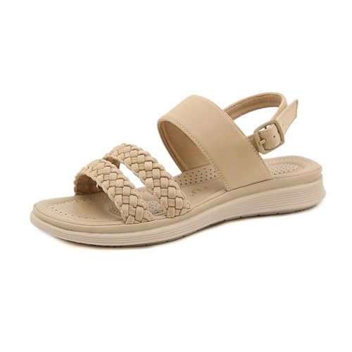 Sandales rétro confortables et légères à double tissage pour un été au frais