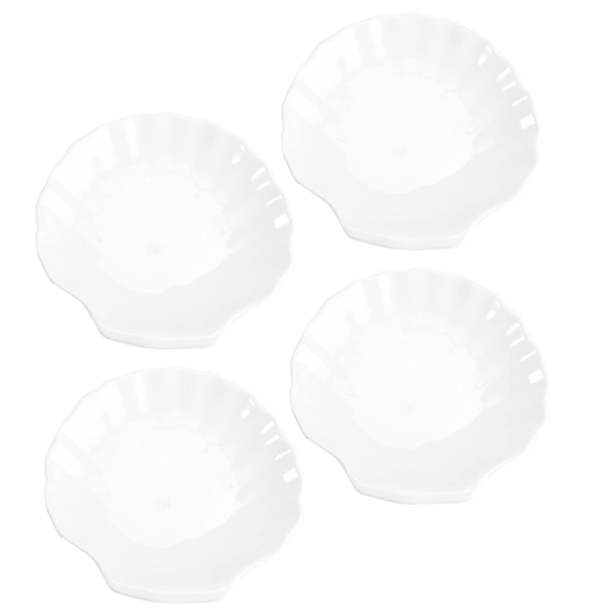 ABOOFAN 4Pcs Shell Shaped Food Plates Novelty Breakfast Serving Dishes Kitchen Supplies for Snacks Dips and Appetizers Easy to Clean and Dishwasher Safe