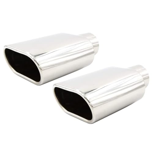 Exhaust Tip 2.5" Inlet Square 5.5x3" Outlet 9" Long Stainless Steel Weld-on | 2 Pack, Rectangle, RP Remarkable Power