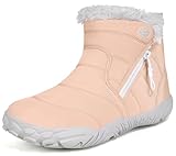 Girls Boys Barefoot Boots Shoes Minimalist Winter Snow Boots Wide Width Waterproof Ankle Booties Cold Weather...