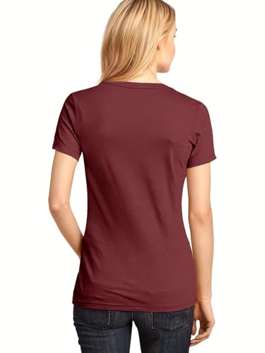 T-shirt d'été rouge en taille L pour femme Saodimallsu haut décontracté