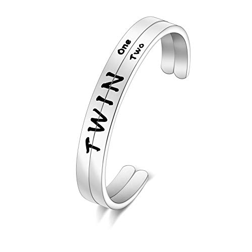 ENSIANTH Twins Gift Twin Bracelet Twin One Twin Two Cuff Bangle
