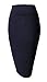 Urban CoCo Women's Elastic Waist Stretch Bodycon Midi Pencil Skirt (as1, Alpha, x_l, Regular, Regular, Navy Blue)