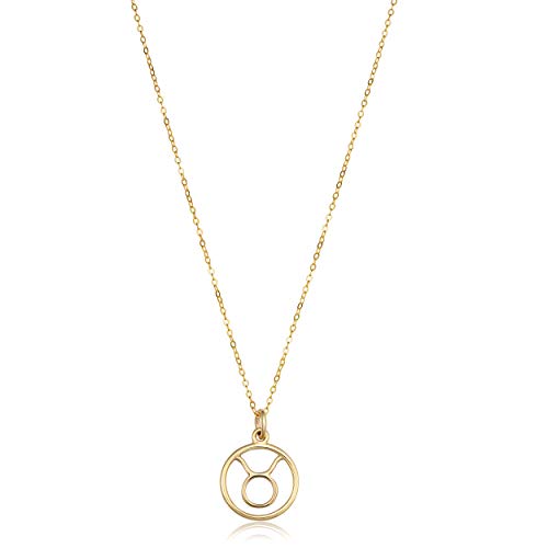 14k Yellow Gold Horoscope Constellation Astrology Zodiac Pendant Minimalist Necklace (18 inch)