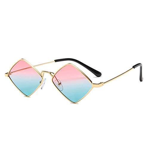 Image of ENTHYI Diamond Shape SunGlasses for Men /Women Metal Quadrilateral Frame Shades Film Sun glasses UV Protection