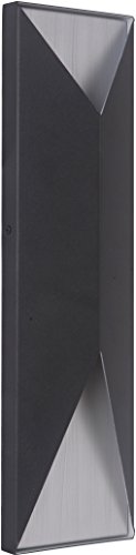 Peak Outdoor LED Metal Pocket Sconce Wall Lighting, 2-Light, 18 Watts, Textured Matte Black (5"W x 18"H) - Craftmade Z3422-TBBA-LED