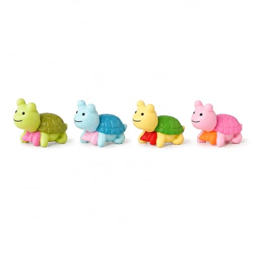 Image of Cute Turtle Animal Mini Figures Set, Colorful Cartoon Turtle Toys for Kids, Desk Decor, Cake Toppers, Party Favors, Collectible Figurines (4-Pack)