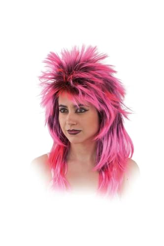 Peluca punky mujer rosa y azul - Fucsia