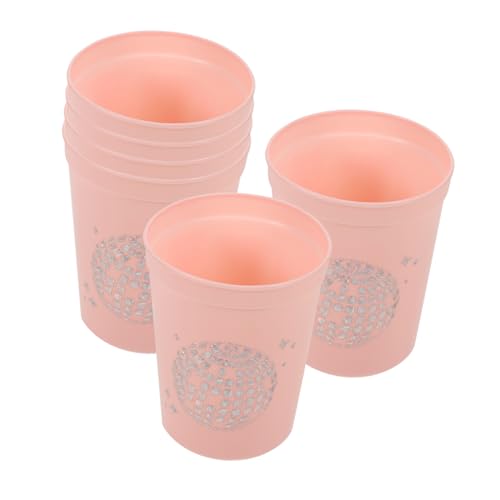 LALAFINA 6pcs Unbreakable Plastic Juice Cups Reusable Festival Beverage Cups for Parties Weddings and Events Multi-use Drinkware Pink