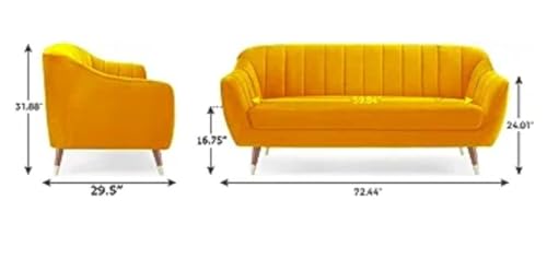 Image of Supernal 3 Seater Sofa Set with Brass tip Legs Perfect Gives Luxurious Look for Home /Living Room /Office /Guest Room /Hotels /Lounge