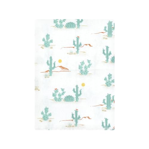 Image of Hudson Baby Unisex Baby Cotton Poly Flannel Burp Cloths Bundle, Desert Cactus, One Size