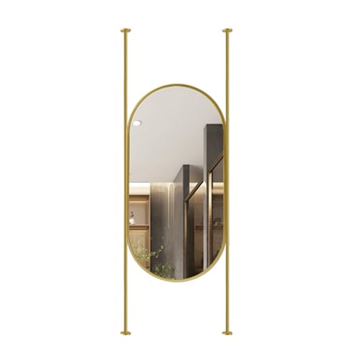 Miroir rectangulaire doré 40x80cm avec tige de suspension