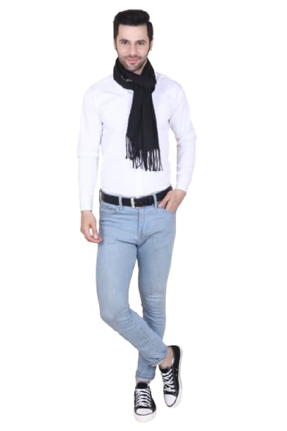 Black solid Men's Muffler Elegant Design Great Pack of 1-image-29