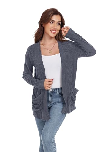 Image of GRECERELLE Womens Long Sleeve Lightweight Open Front V-Neck Casual Cardigan Sweaters Outerwear with Pockets 2025, S-2XL