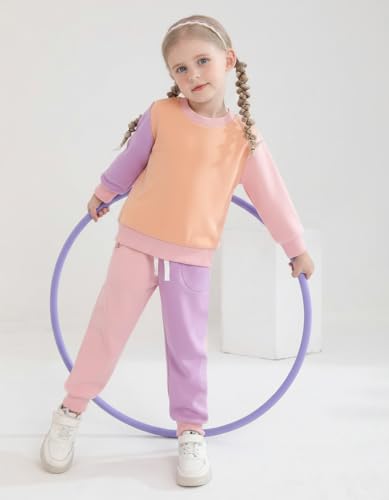 Image of Toddler Baby Boy Girl Clothes with Pockets 2PC Long Sleeve Pullover Sweatshirt and Pants Infant Fall Winter Outfit