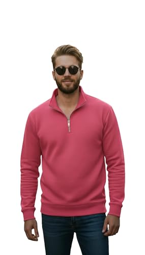 Image of Mack Jonney Men's Fleece Half-Zip High Neck Sweatshirt | Warm & Stylish Winter Wear -JM4380