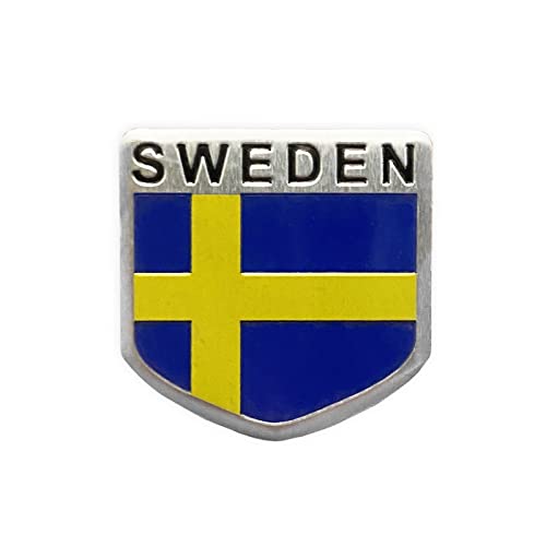 Image of 1Pc Swedish Flag Car Stickers Sweden Flags Aluminium Car Decals Logo 1.97inch Auto Body Emblem Badge Decal Bumper Stickers for Cars Truck for SAAB