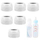 6pcs Replacement Bottle Nipple Collars Rings for Dr. Brown's Narrow Plastic & Glass Bottles 4oz & 8oz, No Leak BPA Free Caps Nipple Ring Collars Spill Proof Baby Feeding Parts Accessories (White)