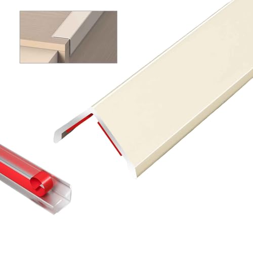 Molduras Decorativas Pared Protector Esquinas Pared Aluminio Moldura Adhesiva para Cantos - Cantonera Protector(Amarillo Claro,2.5x100cm)