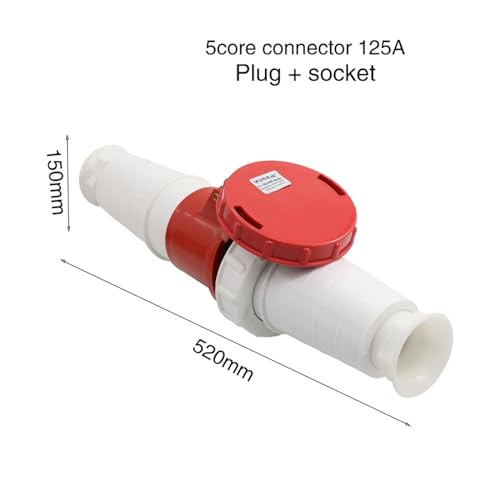 Conector aérea industrial 125A rojo 5 núcleos miniatura 2