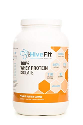 All Natural Whey Protein Isolate Powder Peanut Butter Cookie Grass-Fed Gluten Free Non-GMO by Hivefit
