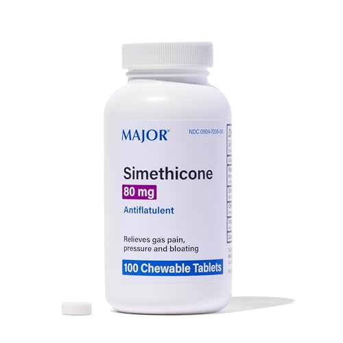 MAJOR Simethicone Gas Relief 80 mg - Anti Flatulence, Bloating and Gas Pressure Aid - 100 Chewable Tablets (1 Pack)