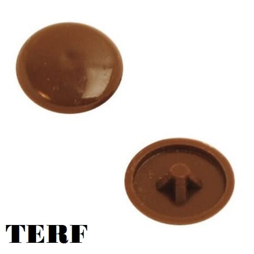 TERF® Brown Press-Fit Pozi Cover Cap 12mm (1/2 Inch) Diameter Push It Clip On for Pozidriv Head diameter 6g, 8g (3.5mm - Image 3