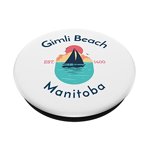 Gimli Beach Manitoba PopSockets Swappable PopGrip, Black - Image 2