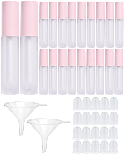 Lip Gloss Tubes with Wand Rubber Stopper 20Packs 6ml, ULG Refillable Lip Gloss Containers,Empty Lip Gloss Dispenser Bottles for DIY Cosmetics Samples,Pink