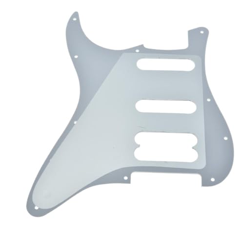 Image of Dopro 11-Hole ST /Strat HSS Guitar Pickguard Humbucking Pickup No screw holes for American Ultra Series Strats White Pearl