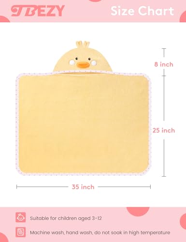 TBEZY Baby Hooded Towel with Unique Animal Design Ultra Soft Thick Cotton Bath Towel for Newborn (Chick)