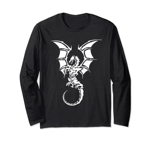Flying Tribal Dragon Long Sleeve T-Shirt