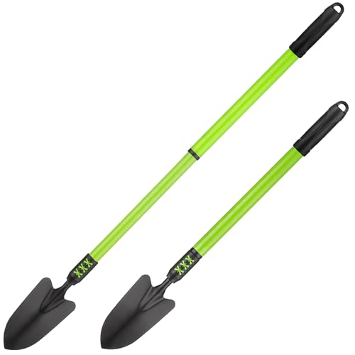 Hardys Garden Tools - Telescopic Long Handled Trowel, Simple Twist Action - Heavy Duty Steel Construction, Ergonomic Rubber Grip for Gardening, Digging, Planting, Weeding - 66/94cm