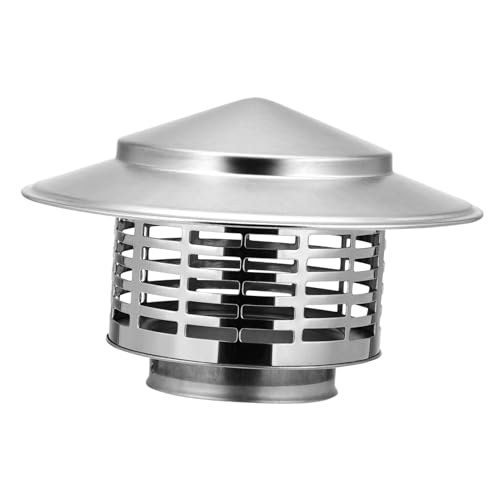 NUOBESTY Chapeau De Cheminée en Acier Inoxydable 75 Mm, Parapluie Anti-Pluie pour Conduit De Poêle, Protection Extérieure Oiseaux Et Pluie, Accessoire Toiture Robuste Et Solide
