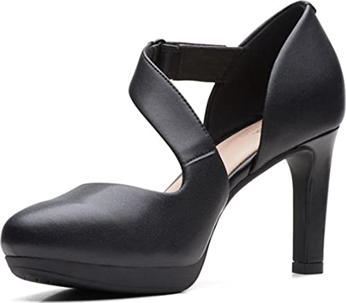 Clarks Women's Ambyr Glow Black Leather Pumps #TOP18
