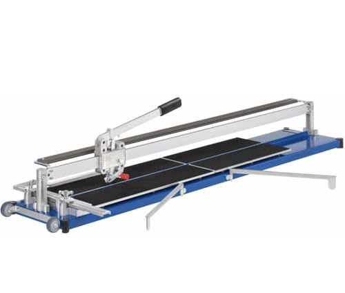 Fliesenschneider TopLine STANDARD 1250 mit einer Gesamtschnittlänge von 1250 mm und 2 Führungsschienen. ROBUST-Ausführung mit Stahl-Grundplatte.