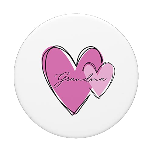 Grandma Double Heart PopSockets Swappable PopGrip, Black - Image 3