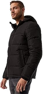 جاكيت مبطن بسوسته وغطاء للرأس قابل للازالة - للجنسين, أسود, L