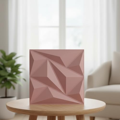 Image of Kayra Decor 3D PVC Wall Panel - Alps Design Blush Pink Color 19.7 inch x 19.7 inch (Pack of 40) - Covers 107.80 Sq. Ft.