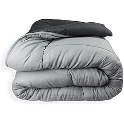 Nordico Reversible Acomoda Textil - Edredón Nórdico Reversible. Relleno Nórdico Microfibra 250 gr/m². Edredón Bicolor Cálido y Ligero de Invierno. (Gris/Gris Marengo, 180x260)