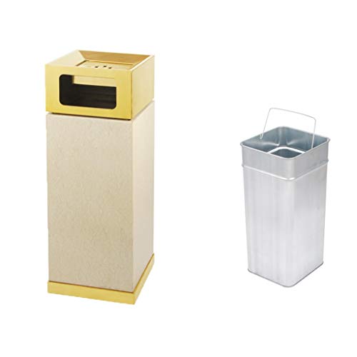 caihuashopping Papeleras Plaza de Ceniza y Basura Bote de Basura, Humo Vertical de extinción Barril Grueso de Acero Inoxidable Bote de Basura con cenicero Cubos de Basura para Exterior