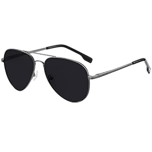 H HELMUT JUST Lunettes de Soleil Hommes et Femme Aviateur Polarisées Pilote Anti Anti-Reflet Verres en Miroir