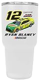 R and R Imports Nascar # 12 Ryan Blaney 24 oz Stainless Steel Tumbler Car Design White