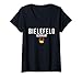 Damen Bielefeld Germany Map Flag Vintage Travel Design T-Shirt mit V-Ausschnitt