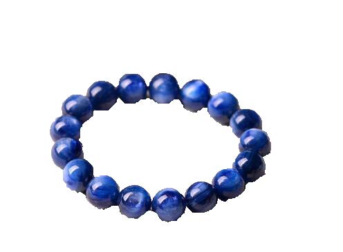 Bracelet de perles kyanite bleue naturelle symbole de sérénité et clarté d'esprit