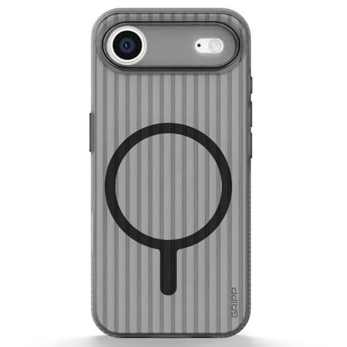 Image of GRIPP Slimfit Case Compatible with Mag-Safe for iPhone Air | Ultra-Thin, Corrugated Design, Matte Frosted Finish, Raised Edges, Anti-Scratch, Sleek & Lightweight Back Cover - Black
