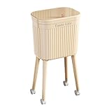Colcolo Cubo de Basura de Cocina con Ruedas, Beige