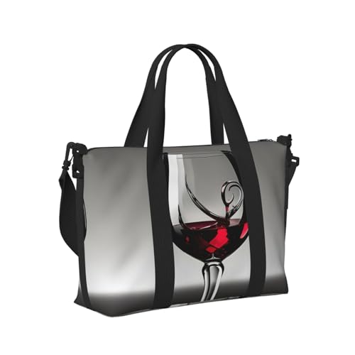Wine Glass print Travel Duffel Bag,workout duffel bag, overnight shoulder Bag,Weekender Bag for Women Men3