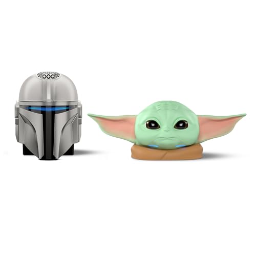 Image of The Mandalorian & Grogu Ultimate Fan Bundle: Includes 2 Echo Dots, Charcoal, 1 Mandalorian Stand, and 1 Grogu Stand